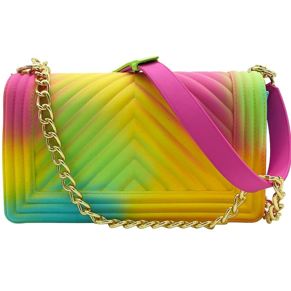 QUILTED RAINBOW SILICONE SHOULDER BAG - Picture 2 of 8